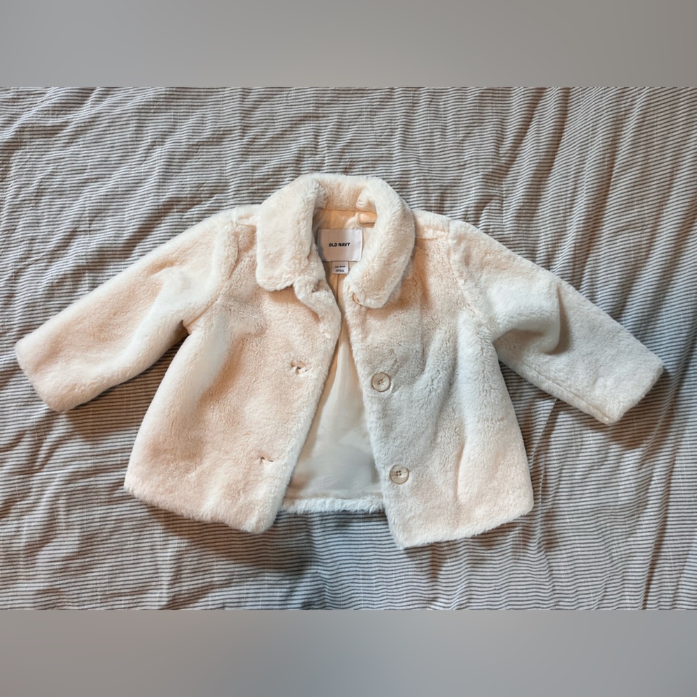 Toddler Cream Faux Fur Jacket